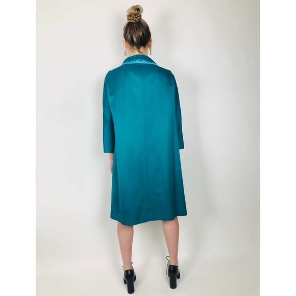 Women’s 1950’s Turquoise Evening-wear Over Coat by Peggy French - Picture 4 of 9